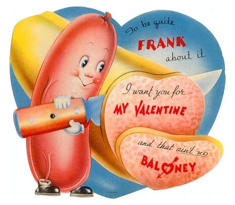 Funny Vintage Valentine Cards: Meat and Weapons ~ vintage everyday