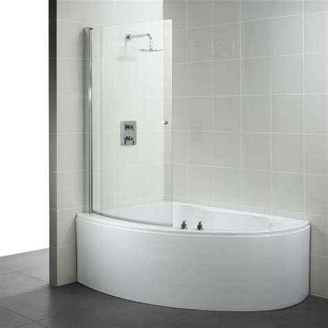 Corner Bathtub and Shower | Ideal Standard Create offset corner bath curved bath shower screen ...