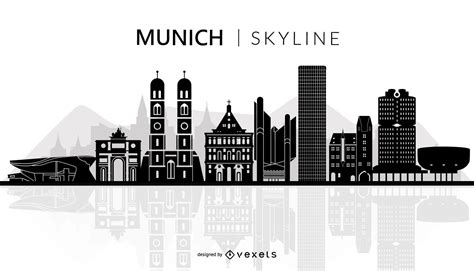 Munich Skyline Silhouette Vector Download