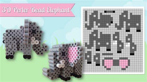 How To Make A Cute Perler Bead 3D Elephant - YouTube