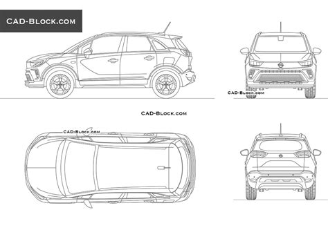 Opel Crossland X CAD Blocks | Vector DWG File