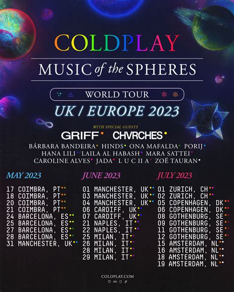 Coldplay on Twitter: "💫 UK / EU tour support acts announced ♾ Infinity Tickets for all UK / EU ...