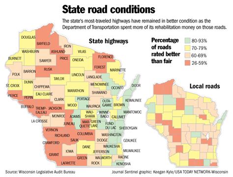 Wisconsin Highway Conditions Color Map - London Top Attractions Map