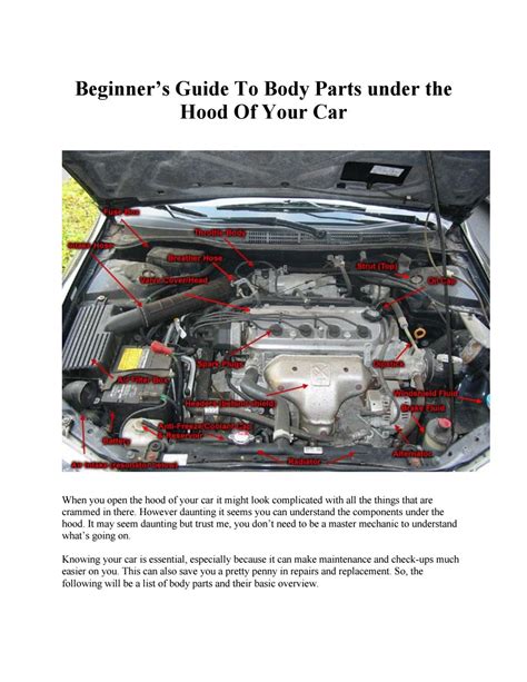 what are all the parts under the hood of a car - IOT Wiring Diagram