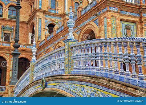 Plaza De Espana, Seville, Beautiful Architectural Details Stock Photo ...