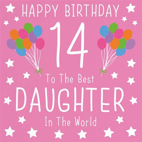 Daughter 14th Birthday Card Happy Birthday 14 to the | Etsy