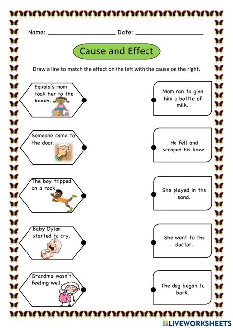 Cause And Effect Activity Sheet Grade 1