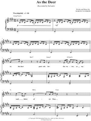 "As the Deer" Sheet Music - 35 Arrangements Available Instantly ...