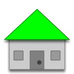 Tilted house silhouette clip art | Free SVG