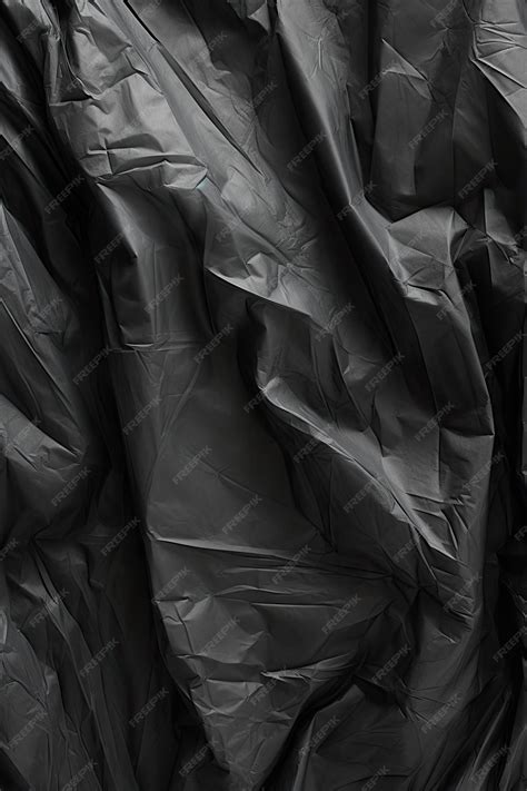 Premium AI Image | Wrinkled black plastic wrap texture background