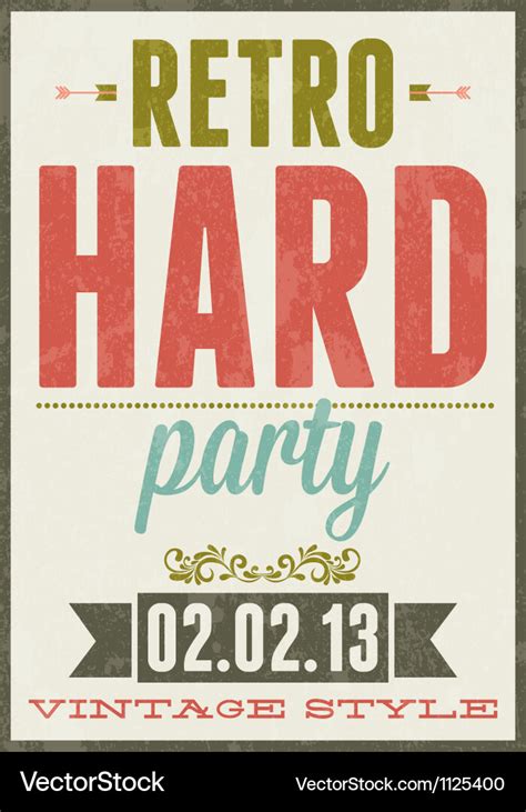 Retro party vintage typography poster Royalty Free Vector