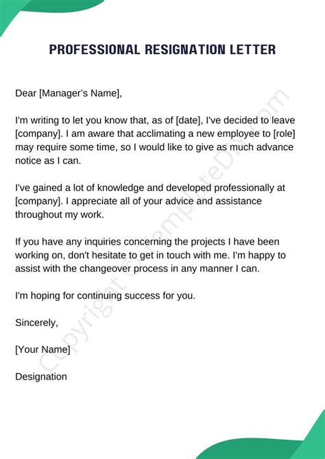 Professional Resignation Letter Sample with Examples [Word ...