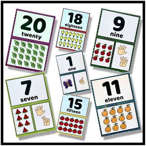 Numbers 1-20 Flash Cards Printable