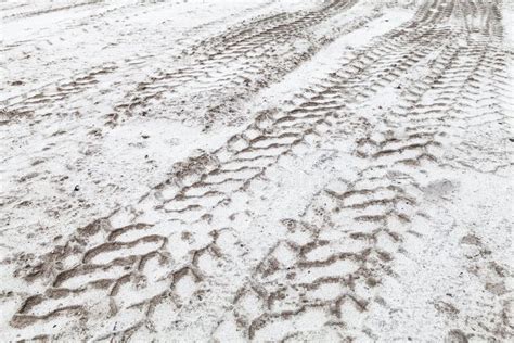 Tractor Tire Tracks Pattern On Sandy Ground Stock Image - Image of ...