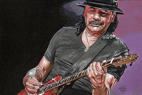 Carlos Santana Drawing by Neal Portnoy - Fine Art America