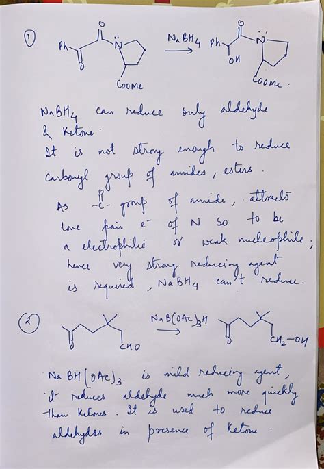 [Solved] Q8. Account for the chemoselectivity of these reactions. O O NaBHA... | Course Hero