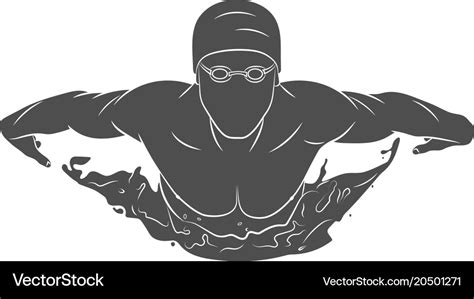 Swimmer butterfly silhouette Royalty Free Vector Image