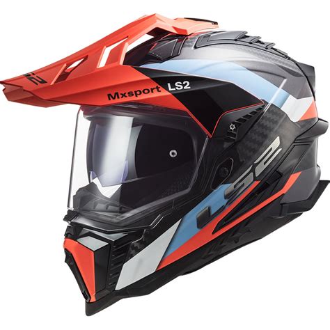 LS2 MX701 Explorer Carbon Frontier Dual Sport Motorcycle Helmet & Visor - Adventure Helmets ...