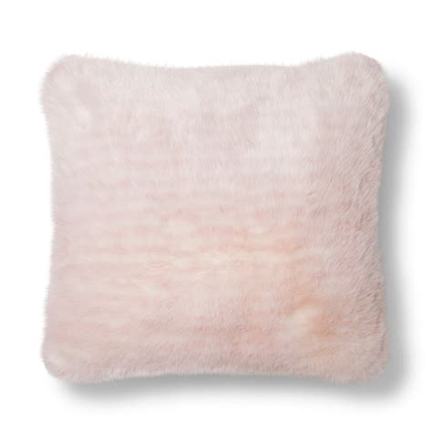 Pink Faux Fur Throw Pillow | Black Twine