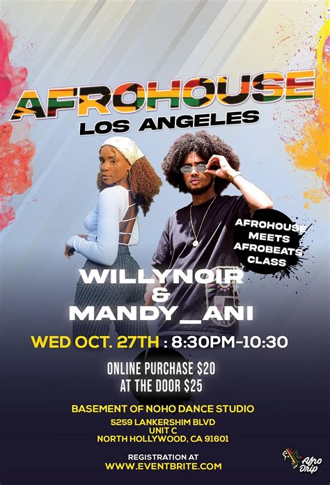 Afrohouse Meets Afrobeat Dance Class, Basement of NoHo, Los Angeles, 27 October 2021