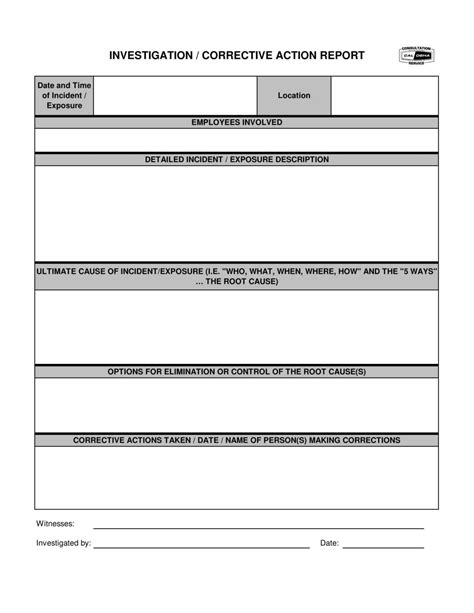 Corrective Action Report Template – Pray.gelorailmu.com