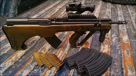 (Not Mine) Wood Furniture AUG is a Work of Art : r/Firearms