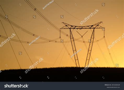 Power Lines Silhouette Sunset Stock Photo 2031026528 | Shutterstock