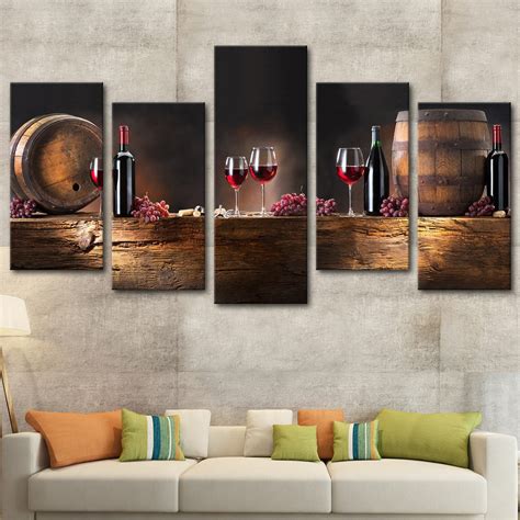 Wine Barrels Multi Panel Canvas Wall Art | Espejos en la sala, Cuadros de arte y Hogar