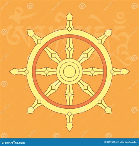 Roda Do Dharma, Um De Oito Símbolos Religiosos Budistas Ilustração do Vetor - Ilustração de deus ...