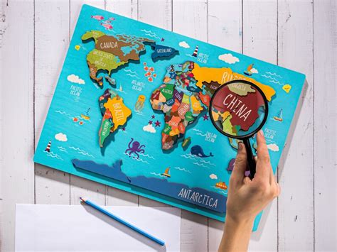 Kids World Map Gift for Kids World Map Puzzle for Kids Gift | Etsy