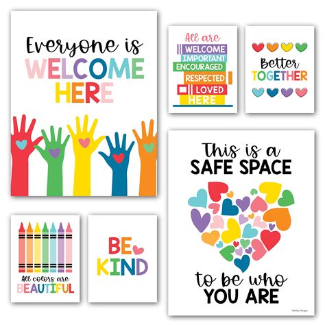 Buy Hadley Designs 6 Colorful Diversity s for Classroom, Kindness s for ...