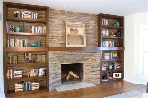 Midcentury Modern fireplaces | Bookshelves around fireplace, Fireplace built ins, Bookcase design