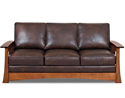 Highlands 83" Mission Leather Sofa (Made | Sofas and Sectionals