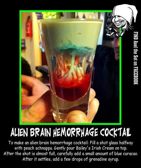 Alien brain hemmorage cocktail | Alcohol drink recipes, Brain hemorrhage, Alcoholic desserts