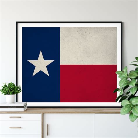 Texas Flag Art, Texas Flag Print, Flag Poster, State Flag, Texas Art, Texan Gifts, Texas Print ...