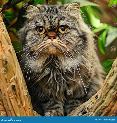 Otocolobus Manul or Pallas Cat in Habitat Stock Illustration - Illustration of fluffy, adorable ...