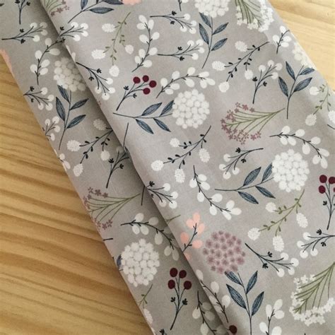 Gray floral fall floral quilting fabric floral flowers | Etsy