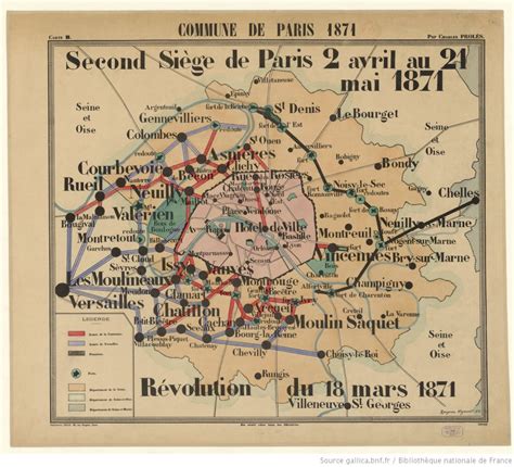 Maps of Paris during the Paris Commune 1871 - Louise Michel