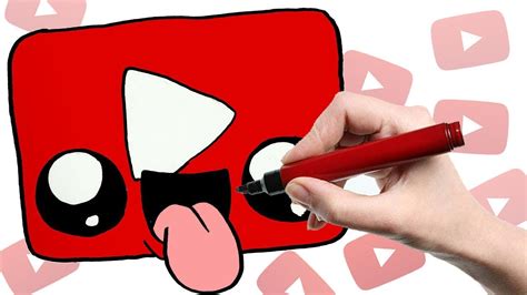 HOW TO DRAW CUTE YOUTUBE ICON - KAWAII YOUTUBE LOGO / Как нарисовать ...