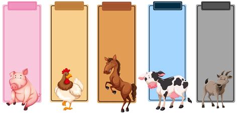 Set of farm animals border 302061 Vector Art at Vecteezy