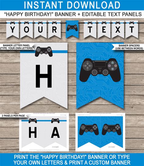 Playstation Birthday Party Printables, Invitations & Decorations ...