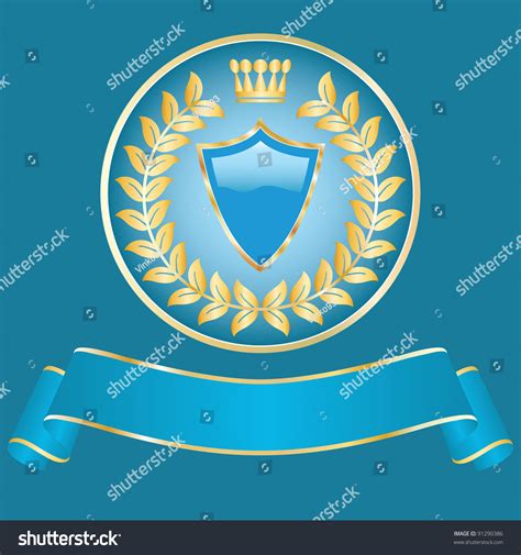 Vector Illustration Blue Shield Stock Vector (Royalty Free) 91290386 ...