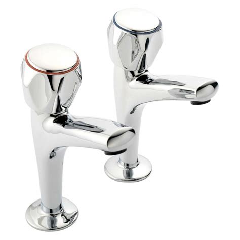 Mercia Modern Pillar Kitchen Sink Taps (Pair) | Selco