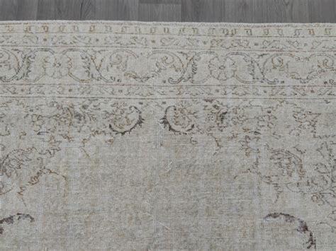 7x10 Neutral Vintage Area Rug, Brown Beige Rug, Turkish Rug, Handmade Wool Rug, Living Room Rug ...