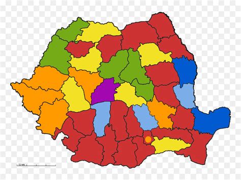 Romania-counties Map - Romania Map County Png, Transparent Png - vhv