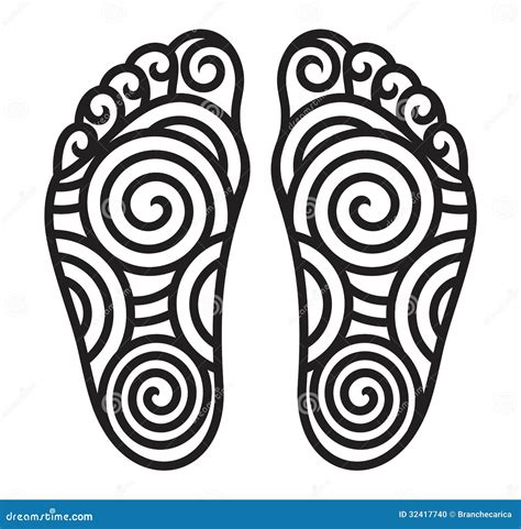 Foot Symbol Marking The Standing Position, The Floor As Markers For People To Stand 6 Feet Apart ...