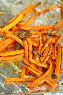 Matchstick carrots, toss with Olive Oli, garlic and chili powder, salt, baked 10-15 min at 425 ...