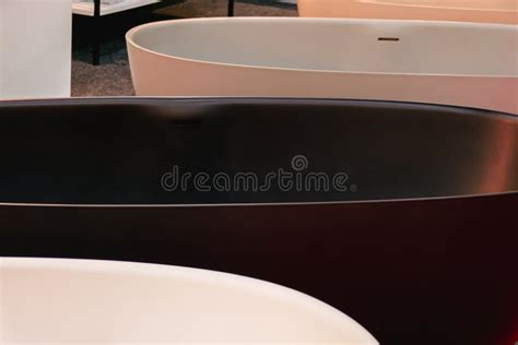 Modern Design Oval Bathtub Made of Composite Materials Stock Image ...