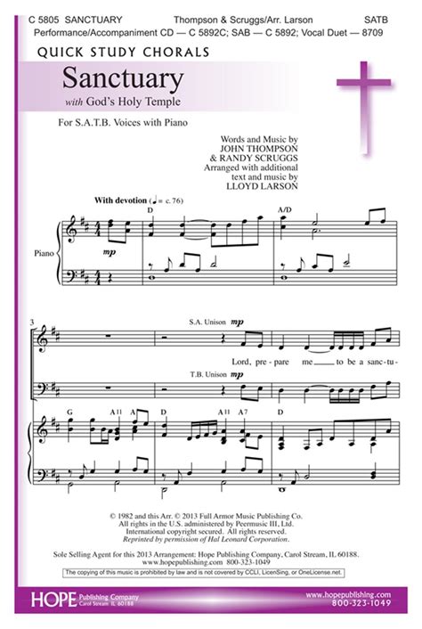 SANCTUARY-LARS-SATB - Hope Publishing Company