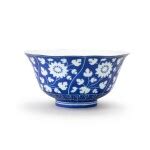 A reversed-decorated blue and white ‘chrysanthemum' bowl Mark and ...